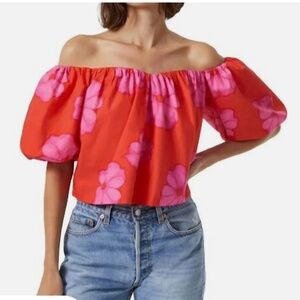 Rhode Sima Top in Scarlet  Bombay Bloom Size XS NWT